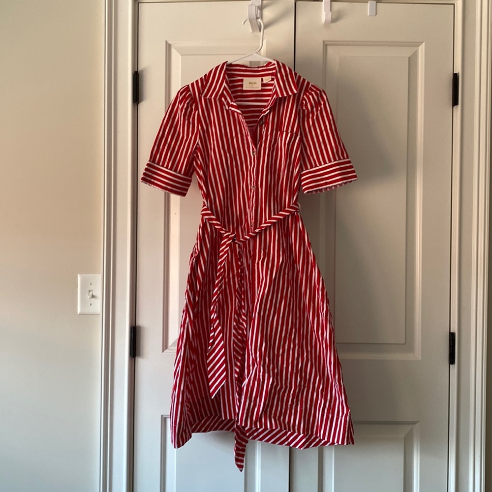 Maeve Cotton Striped Shirt Dress